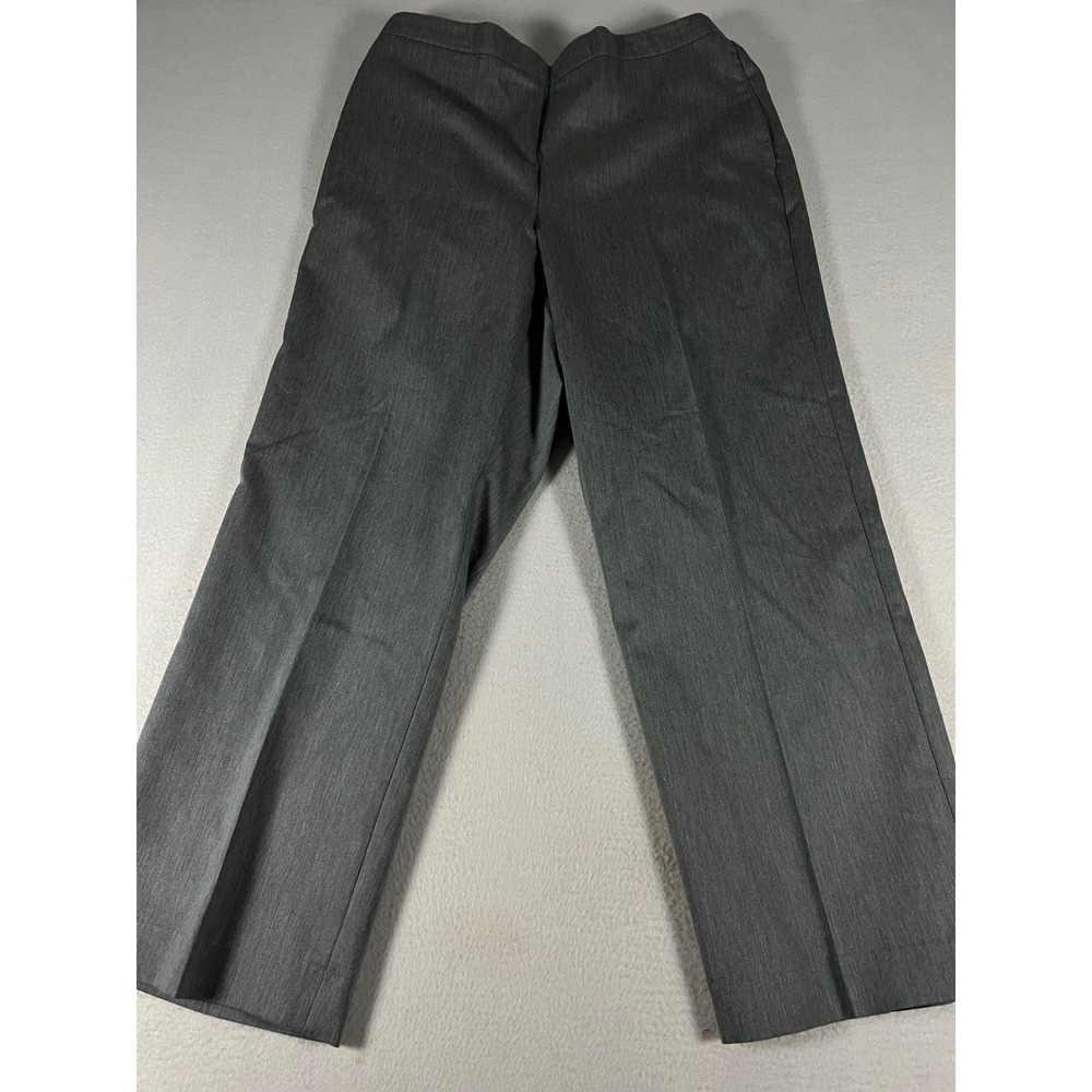 Alfred Dunner Dress Pants Womens 16 Gray Excellent Straight Leg Elastic Waist